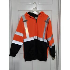 Utility Pro orange Hi Visibility Zip up Hoodie Teflon EcoElite NWT Class 3 sz2XL